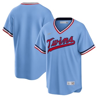 mens nike light blue minnesota twins road cooperstown collec